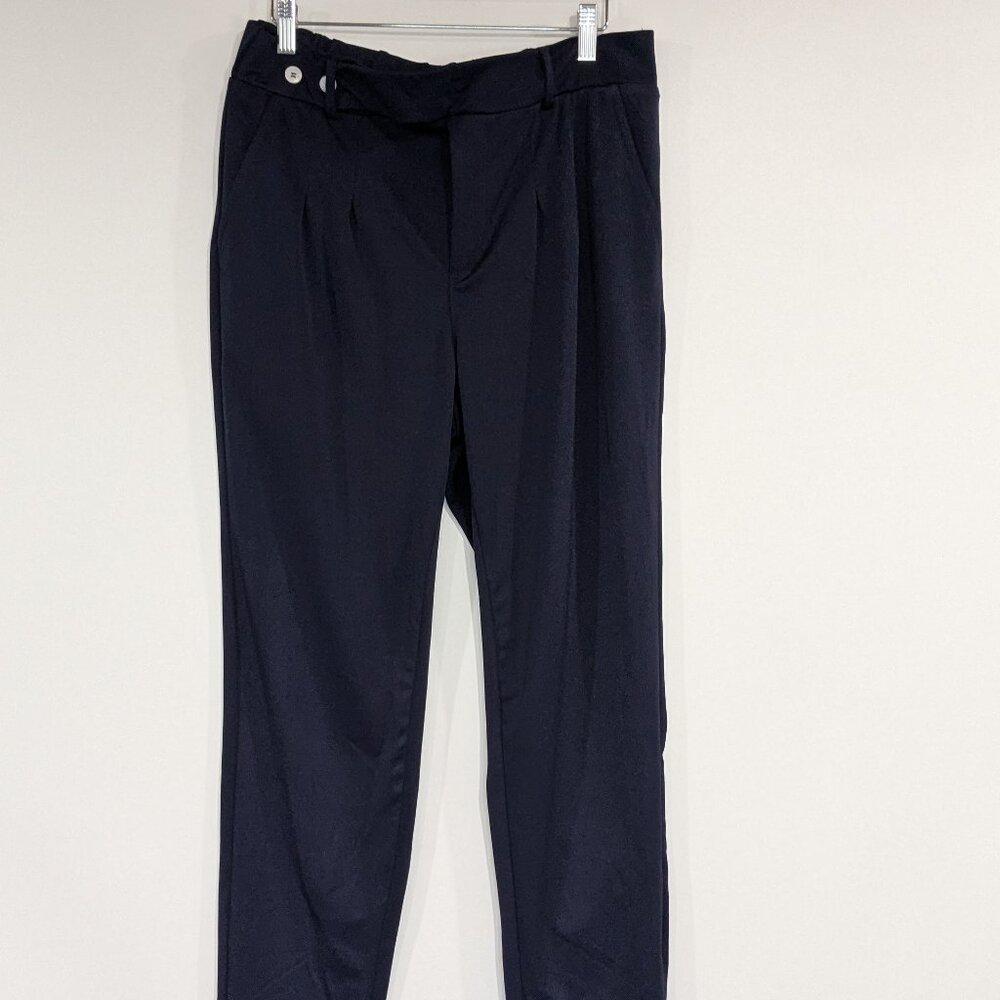 *3/$10* Pleated Elastic Waist Pants with Pockets Navy Blue Size Large